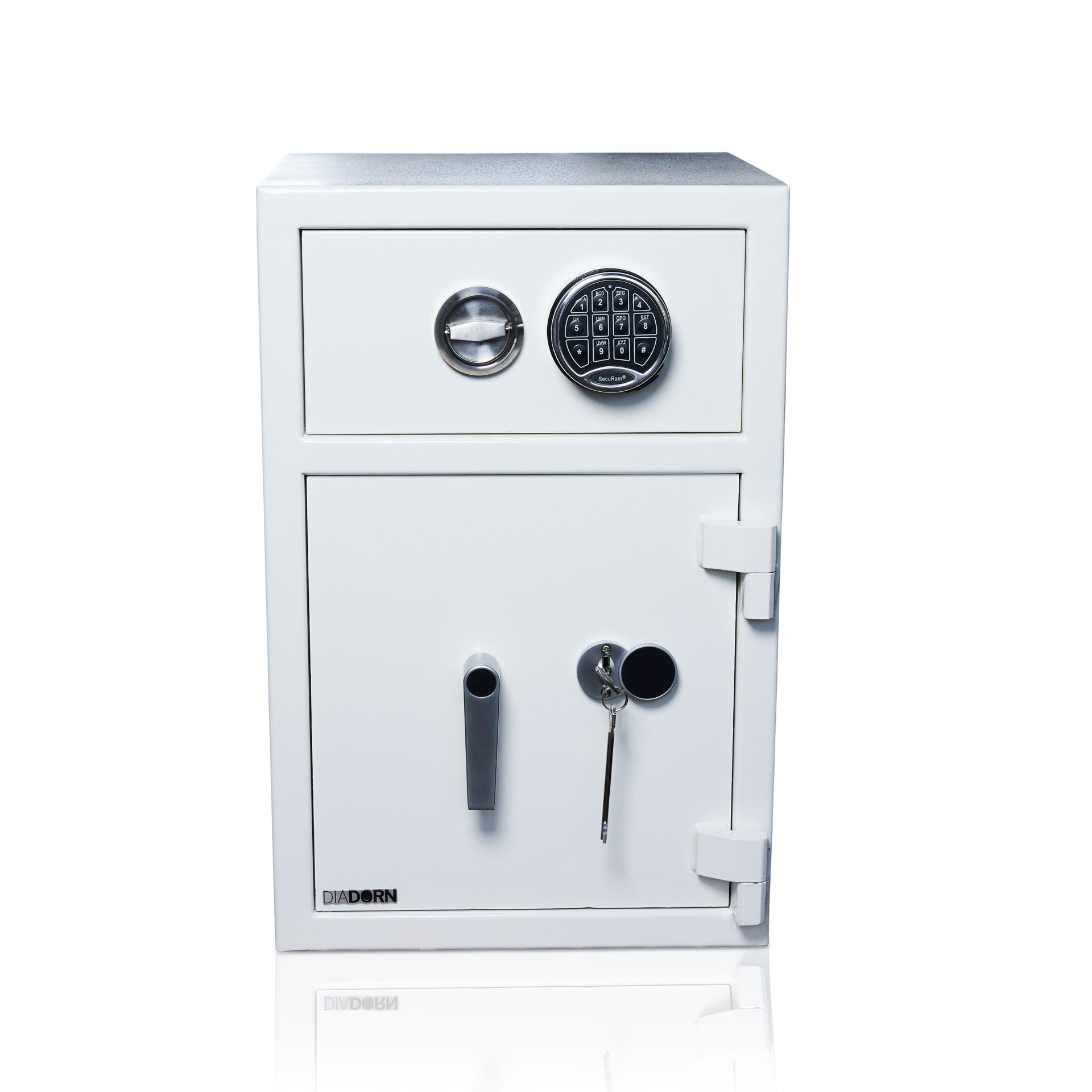 Coffre-fort à dépôt avec tiroir et serrure à code PIN | Porte du coffre-fort avec 6 verrous et serrure à clé
