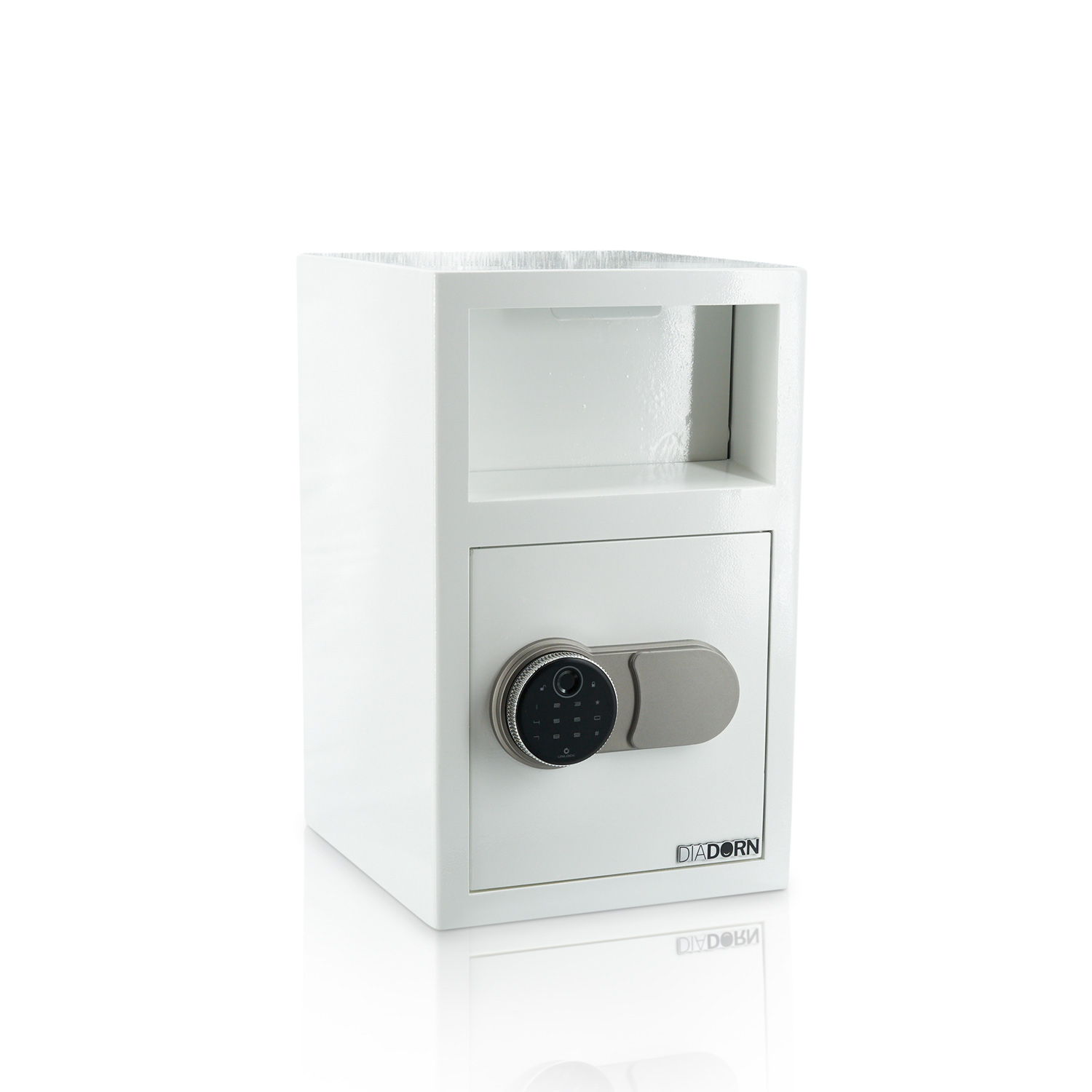 Coffre-fort de dépôt par code PIN empreinte digitale | Blanc brillant